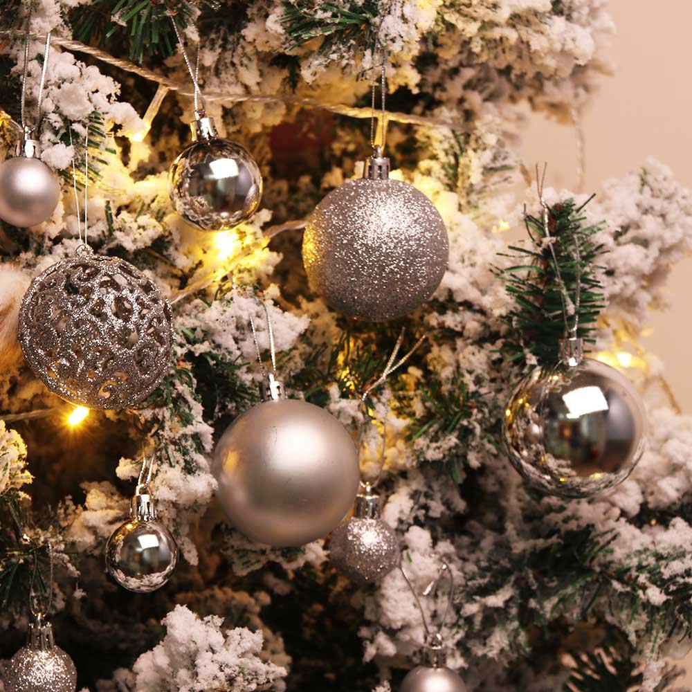 100pcs 3-6cm Gold Sliver Red Metallic Christmas Balls Decor Christmas Tree Balls Xmas Decorartion for Home Noel Year