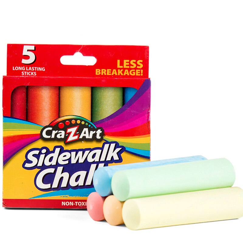 Mixed Colour White Chalk Sticks Pack Kids Playground School Art Learning ENA88