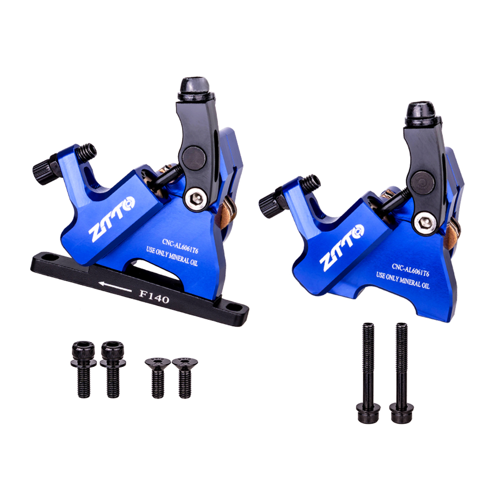 ZTTO Road Bike Disc Brake Hydraulic Flat Mount CX Rotor Brake Caliper CNC Disc Bicycle Mechanical Wire Pull Metal Pads 105: Blue