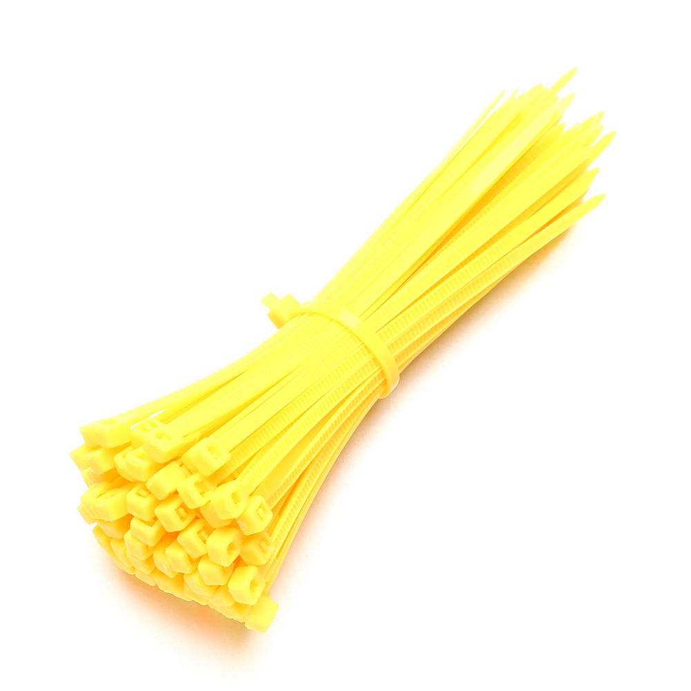 100pcs Self-Locking Nylon Wire Cable Zip Ties Cable Ties Organiser Fasten Cable Ties assorted Industrial Supply Fasteners: Yellow
