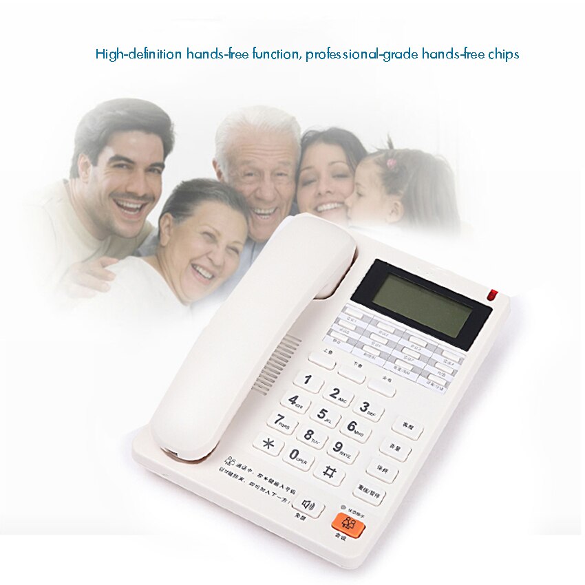 Corded Landline Telephone with FSK / DTMF Caller ID, 9 Fast Dial, Volume Adjustment, Wall Mountable Phone for Home Office