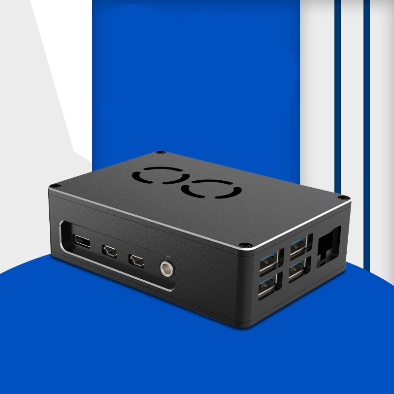 Neueste Himbeere Pi 4 Aluminium fallen Metall Hülse Schwarz Kasten Gehäbenutzen mit Dual Fan Optional