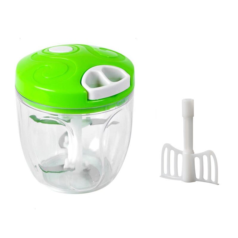900Ml Stijl Multifunctionele Hoge Speedy Groente Fruit Twist Shredder Handmatige Vleesmolen Chopper Knoflook Cutter: green