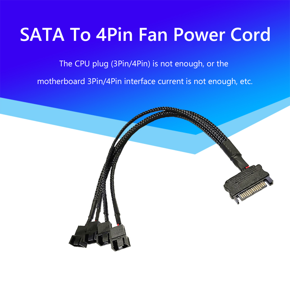 SATA 1 To 3 4 5 4-pin Power Cord 12V PC Cooling Fan Splitter Converter SATA to 4Pin Fan Power Cord Computer Power Adapter Cable