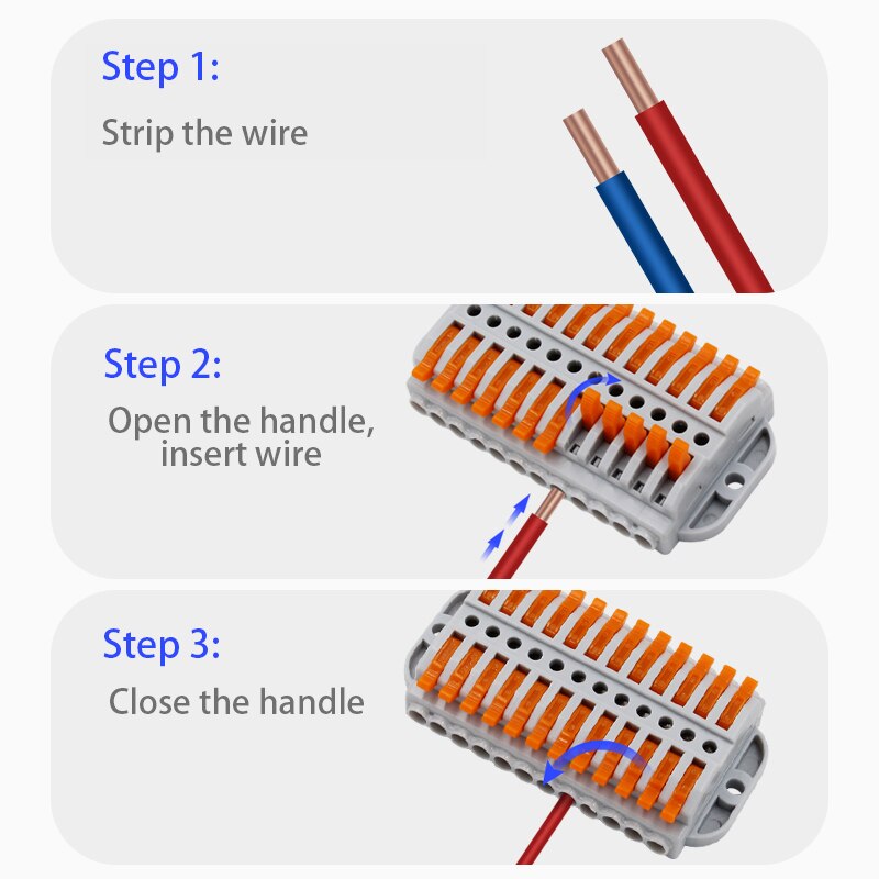 10 stk fast 600v 32a 0.08-4 mm 2 ledninger dobbelt række stikstik kabel ledning hurtig forbindelse kobber leder klemrække