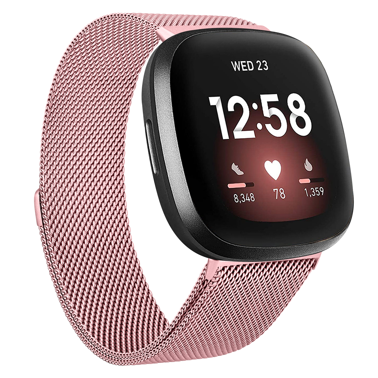 Cinturino in metallo per cinturino Fitbit versa 3 cinturino magnetico cinturino da polso per cinturino Fitbit Versa 3 senso Correa accorto guarda: rosa rosa / Size S