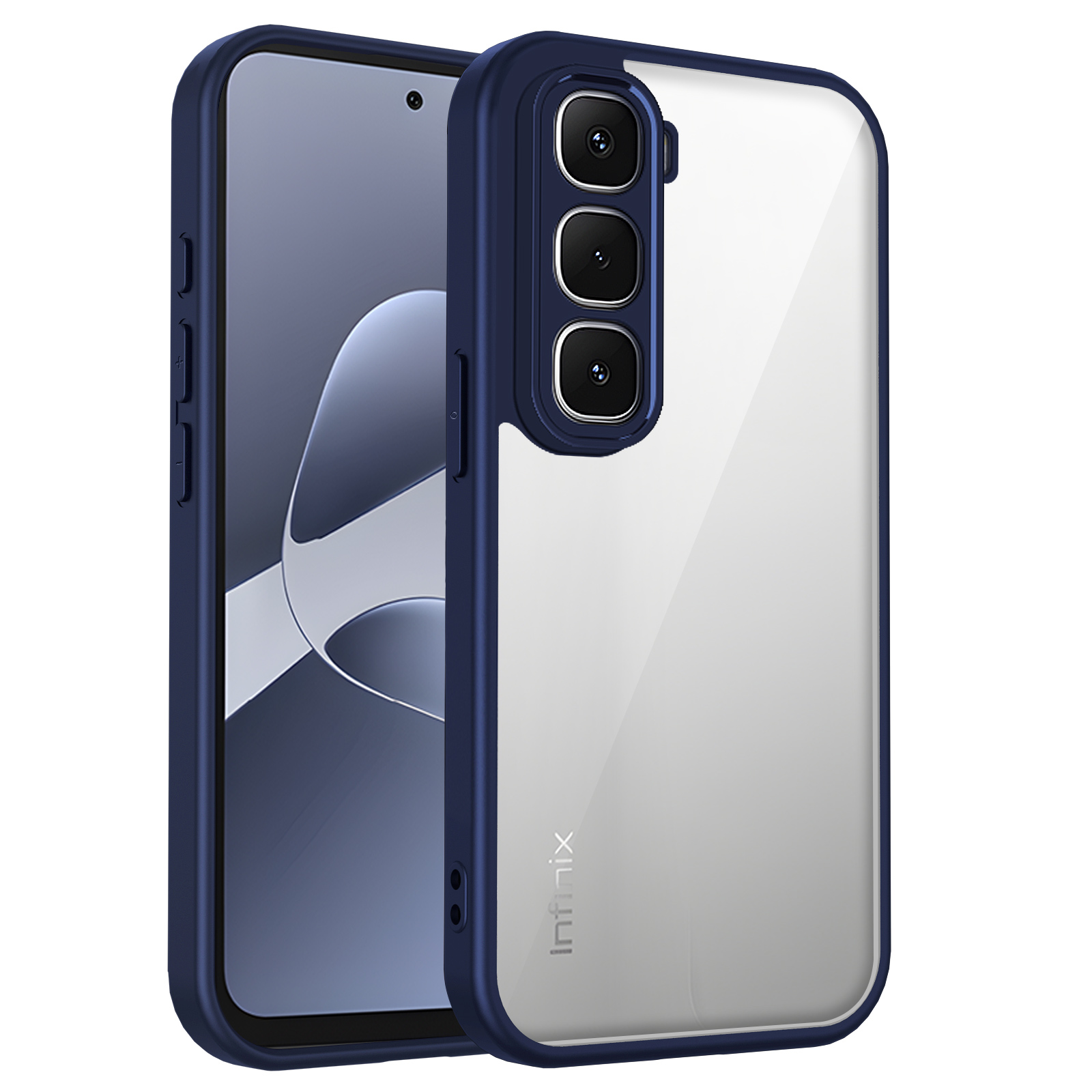 For Infinix 60 Case On Infinix 60i Cover Infinix 60 Phone Case Armor Shockproof Matte Acrylic Clear Hard Cover: ABS / SKY BLUE