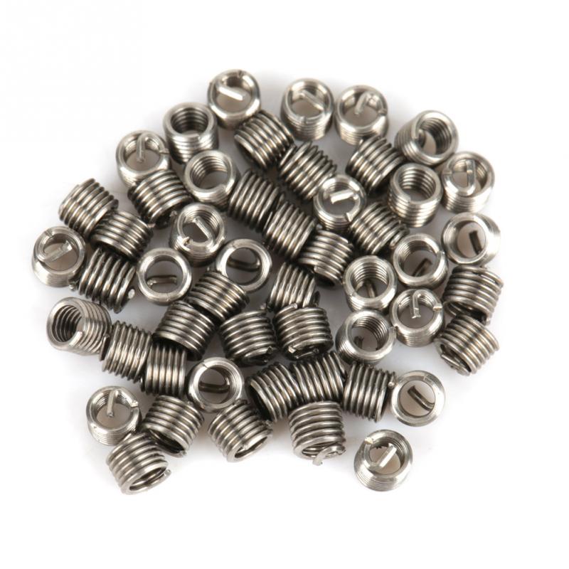 50Pcs Stainless Steel Thread Repair Insert kit Coiled Wire Inserts Helical Screw Threaded Inserts M1.6*0.35*2D
