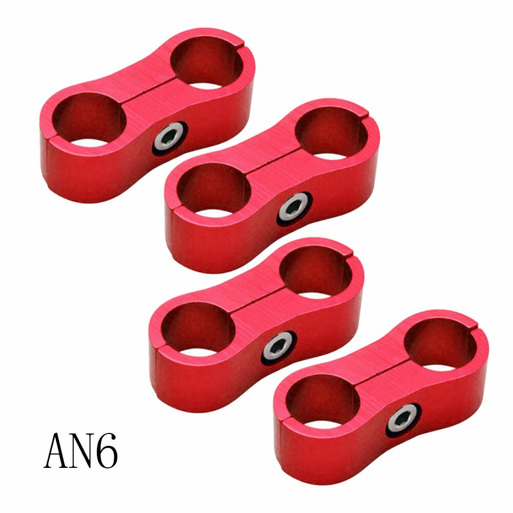 4Pcs/Set 6AN 8AN 10AN 12AN Hose Separators Braided Hose Separator Clamp Fitting Adapter For Oil Fuel Hose Line: Purple