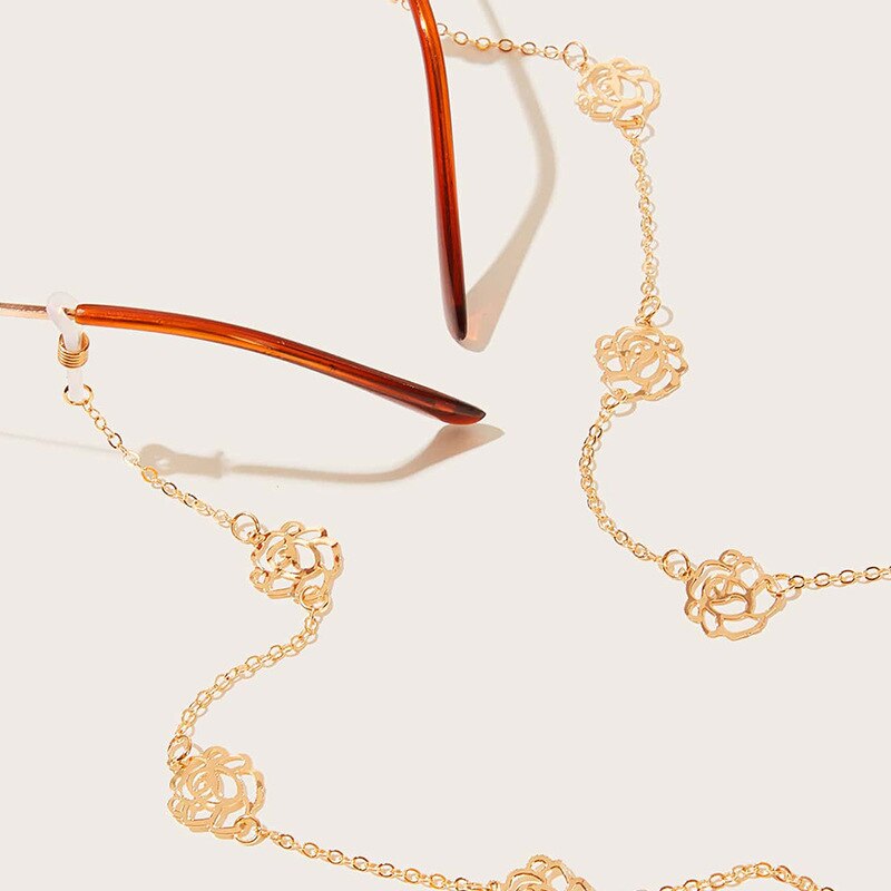 Vrouwen bloemen zonnebril kettingen gouden brillen landyard leesbril ketting brillen koord houder nekband touw