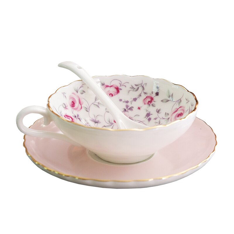 Luxury tea cups and saucers espresso cups English afternoon tea party teacup coffee cup porcelain tazas de cafe: E 1 set