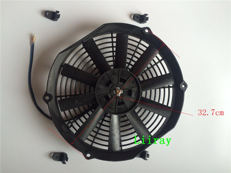 12 inch universal auto ac electric fan 12v 80watt pull Inhalation fan with 10 STRAIGHTblades