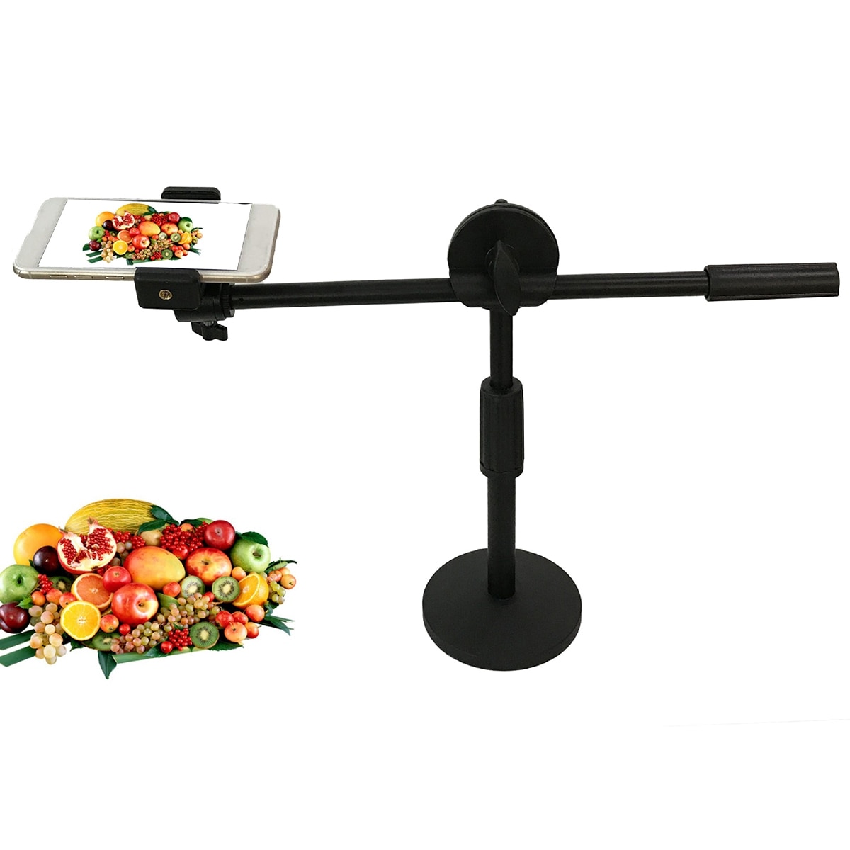 Adjustable Desktop Phone Bracket Stand+ Boom Arm for Desktop Photo/Video Overhead Multi-Angle Support Frame: Default Title