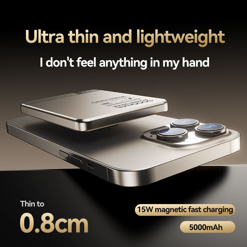 Banco de energía inalámbrico magnético de 10000mAh para MagSafe, carga rápida, batería portátil delgada de alta capacidad para iPhone 16/15/14/13/12