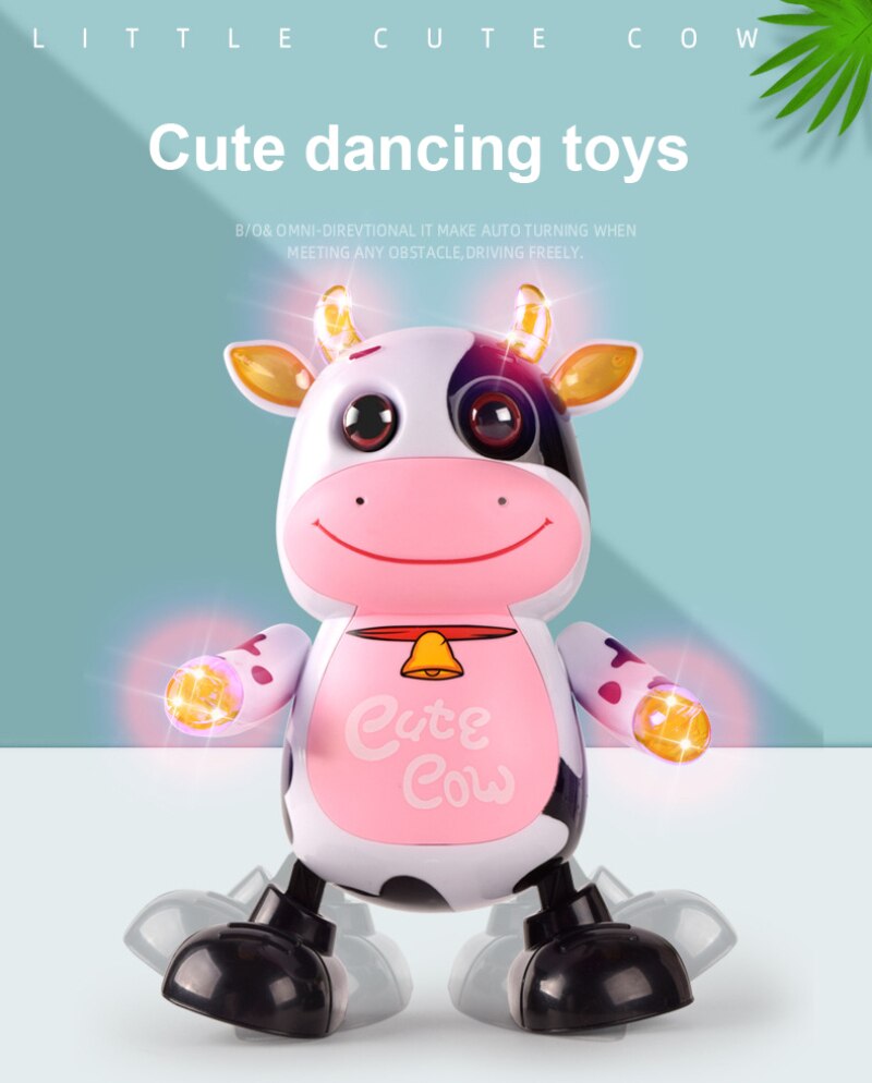 pilot inteligentny robot krowa elektryczny dla dzieci tańczący robot dźwięk światło muzyka taniec dziecko śliczna krowa zabawka elektryczna prezent dla dzieci