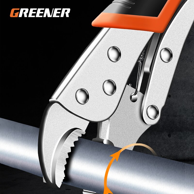 Greener Multi-function Locking Clamp 5" 7" 9"10" 11" Vise Grip Welding Clamp C-clamp Sheet Curved Jaw Straight Steel Clamp Plier