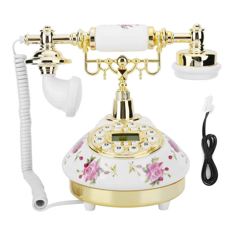 Retro vintage gammel stil telefon desktop fastnet telefon understøttelse flash genopkaldsfunktion til hjemmets soveværelse hotelkontor: Til storbritannien