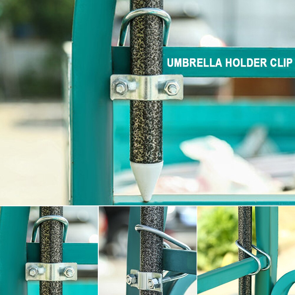 Umbrella Holder Clip For Balcony Railing Stable Durable Garden Courtyard Fixing Parasol Stand Easy Install Metal Base Mount