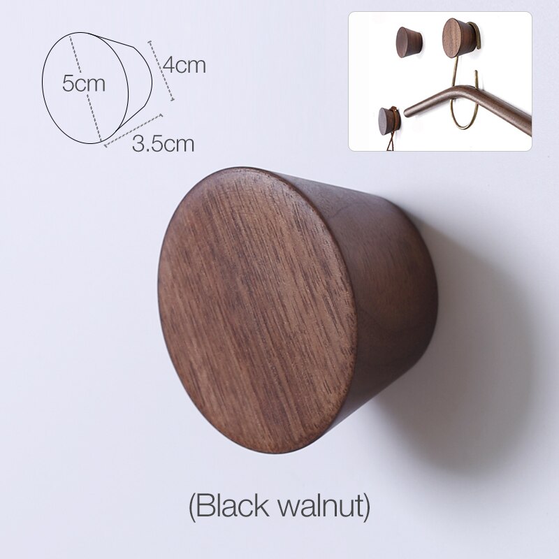 1 stk massivt træ håndklæde knage væg dekorative kroge håndklædeholder single organizer bøjler multifunktionelle kroge: H13