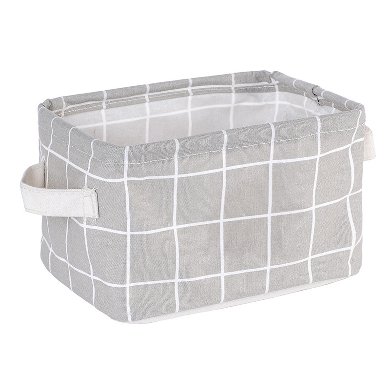 10 Styles Linen Desktop Storage Basket Sundries Storage Box Multicolor Underwear Cosmetic Organizer Office Stationery Organizer: black