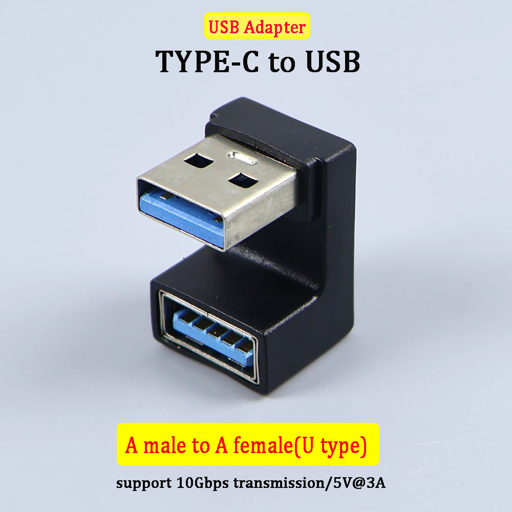 90/180 -graders vinkel c-adapter c usb c otg till usb-omvandlare u-formad usb -c 3.0 -kontakt för android-dator, telefon, surfplatta: Lavendel-