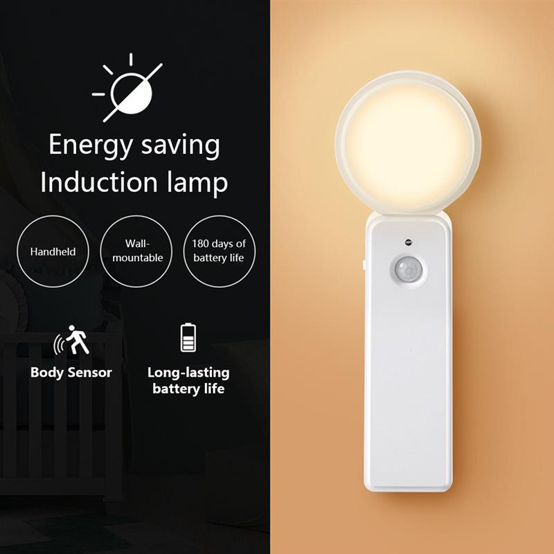 Plastic Night Light Handy USB Charging Punch-Free Self-Adhesive Rotatable Lamp Indoor Kitchen Staircase Toilet Lighting Tool