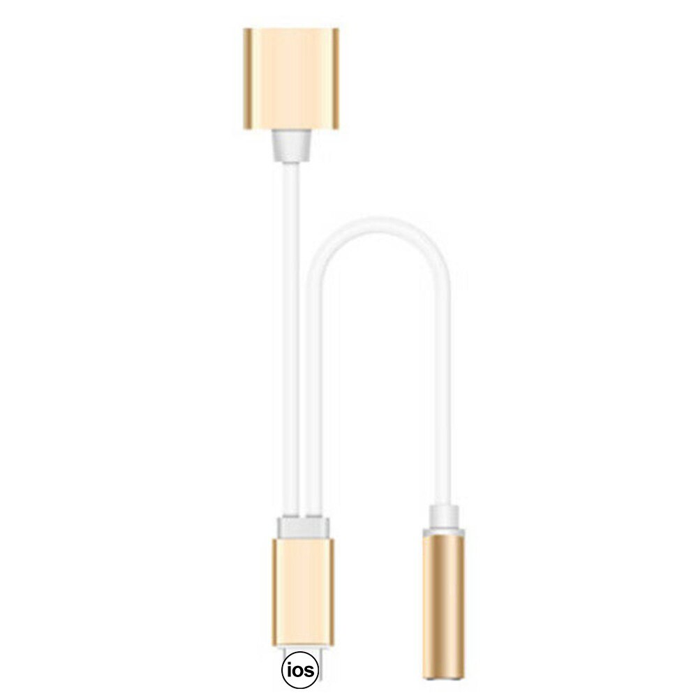 2 In 1 Draagbare Hoofdtelefoon Jack 3.5Mm Audio Jack Kabel Adapter Oplader Voor Iphone 7/8/X Hoofdtelefoon Opladen Muziek Call