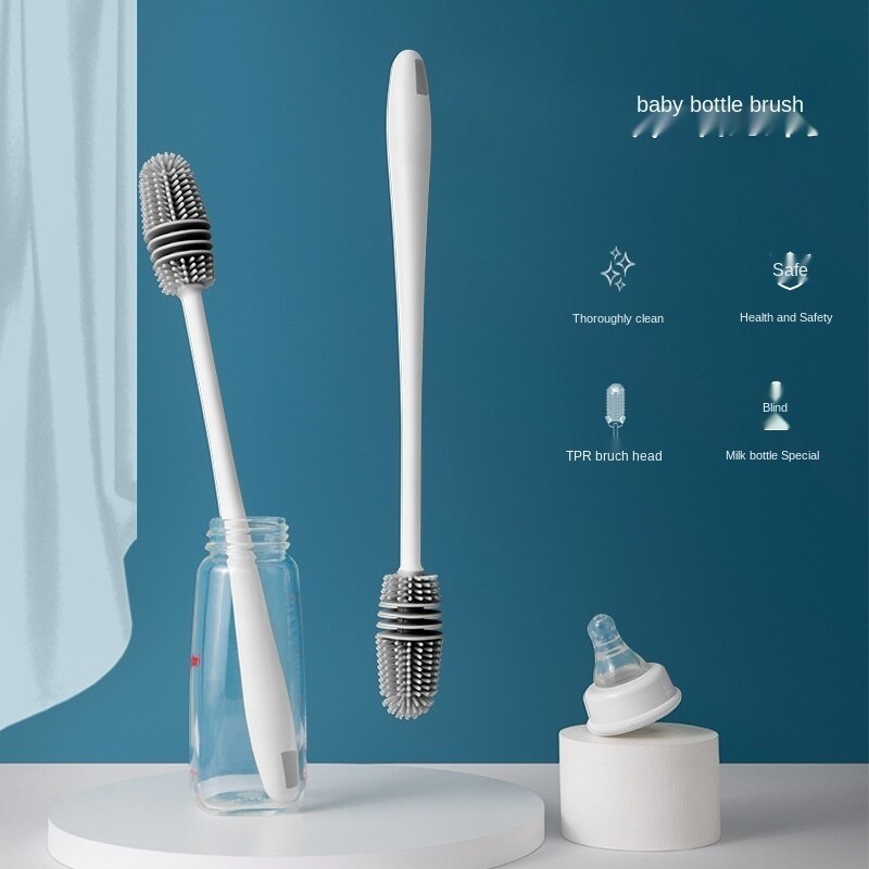 1/pc Silikon Milch Flasche Bürste 360 lang handhaben Tasse Bürste Haushalt Reinigung Bürste Küche Bürste Flasche Bürsten Baby Flasche
