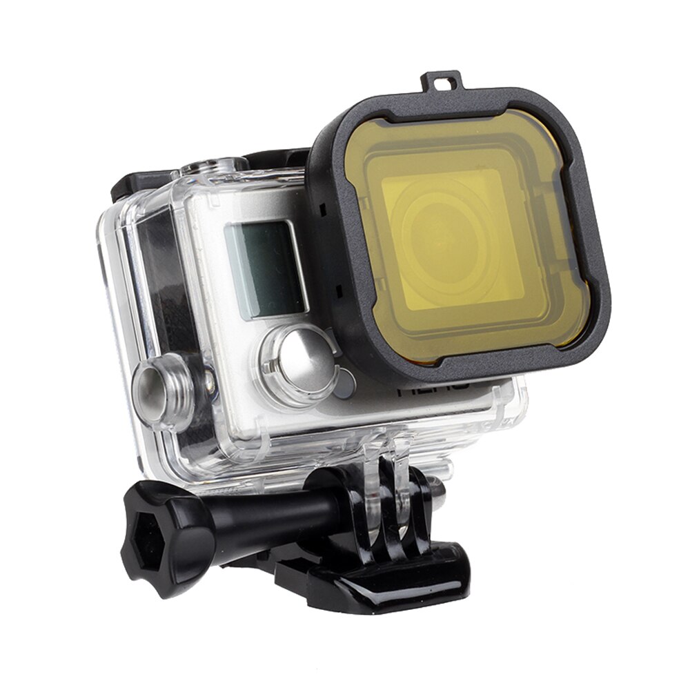 SHOOT-Filtros de lente para GoPro Hero 4 3 +/4, funda impermeable, cámara de acción negra y plateada, filtro rojo para cámara Go Pro, accesorio de buceo