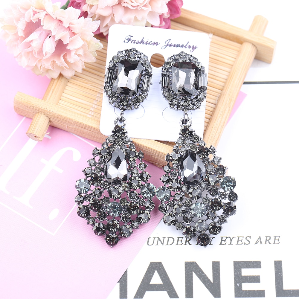 VEYO Luxe Oorbellen vol Strass Kristal Oorbellen Lange Oorbellen Voor Vrouw