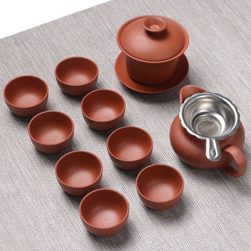 Handmade Purple Clay Kung Fu Tea Set Yixing Teapot Drinkware Tea Pot Cup Set ,Zisha Ceramic Chinese puer Teaset kettle: 06