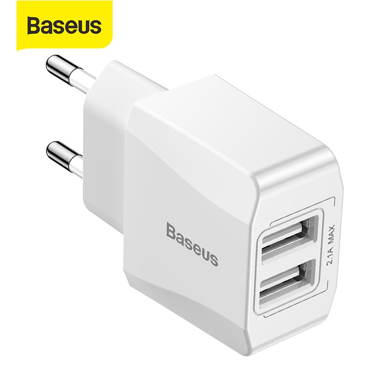 Baseus 5V 2.1A Usb Lader Dual-U Snelle Usb Charger Travel Wall Charger Eu Adapter Voor Iphone Samsung xiaomi Mobiele Telefoon Oplader