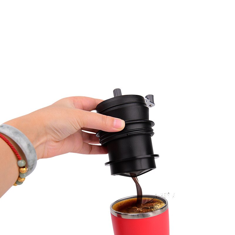 Mini bærbar manuel kaffemaskine italiensk koncentrat udendørs multifunktion håndtrykkapsel kaffemaskine