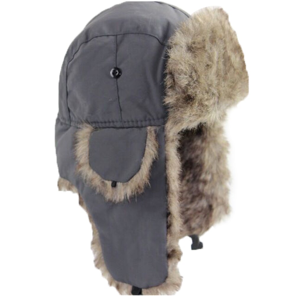 ¡Novedad de ! ! Cazadora Unisex de estilo aviador con orejeras de soldado ruso, gorro de esquí de invierno para hombre y mujer, nuevos sombreros de aviador: Gris