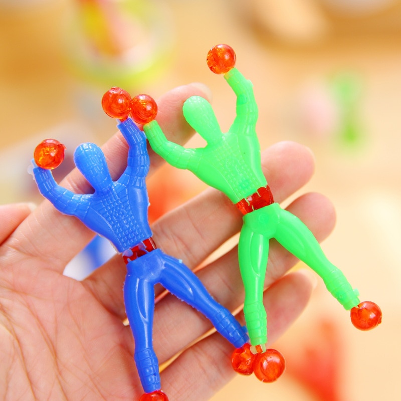 5/10/25Pcs/lot Plastic Funny Flexible Climb Men Booth climber Children&#39;s classic toys Sticky palm toys Sticky Wall Toy