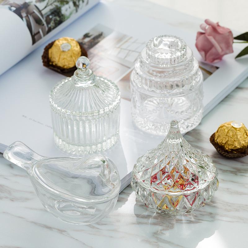 Crystal Glass Storage Tanks Candy Jar Spices Snacks Seasoning Cans Coffee Sugar Bulk Container Kitchen Supplies Wedding
