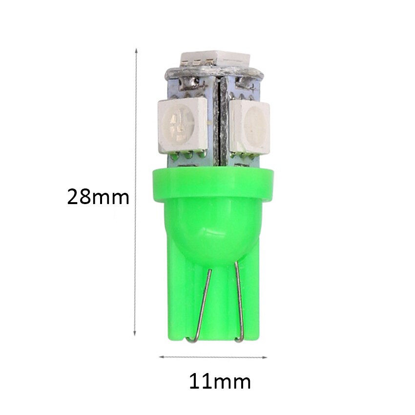10 stk led bil  dc 12v lampada lys  t10 5050 5 smd super hvid 194 168 auto kilehøjde  w5w t10 led parkeringspære blå rød