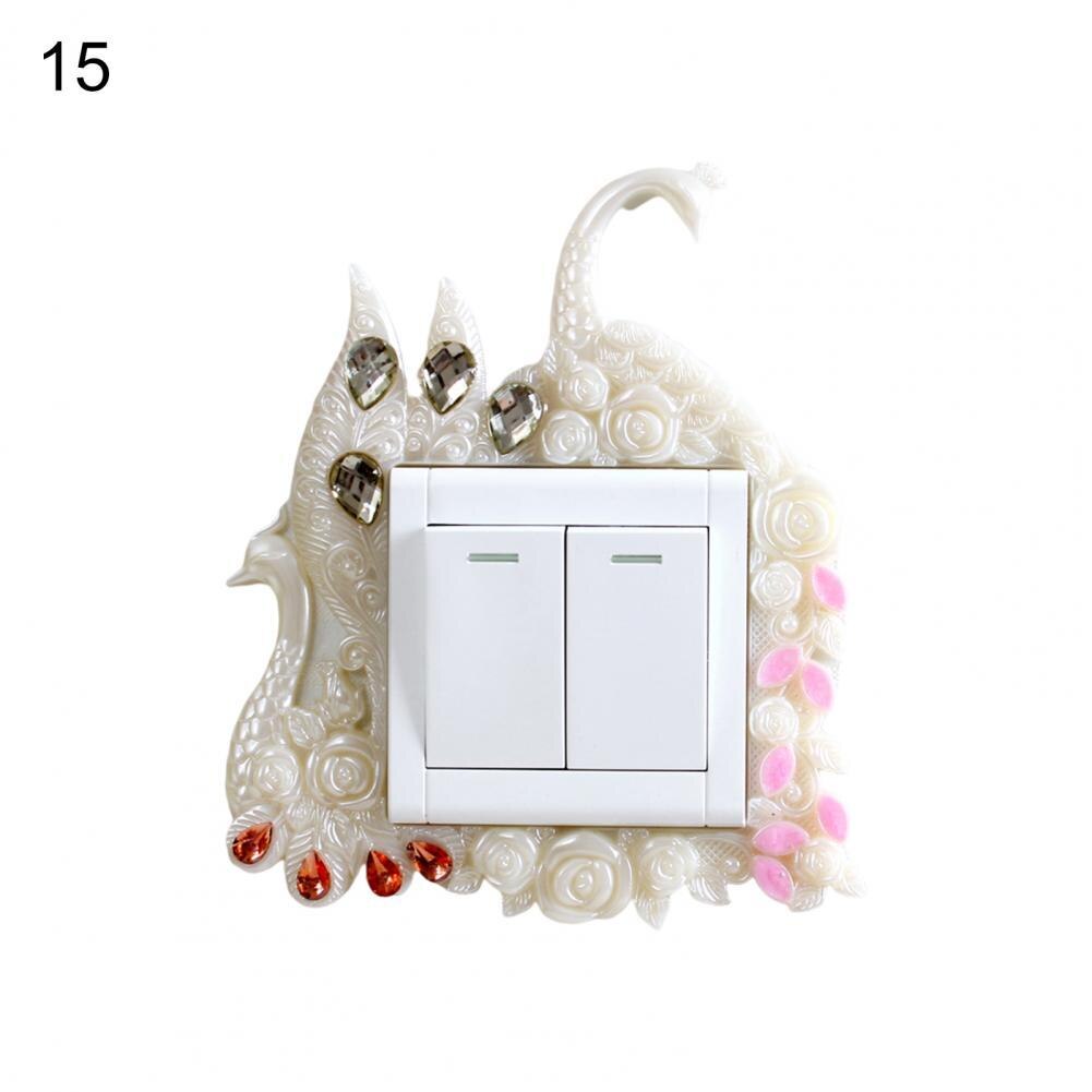Autocollant de commutateur de Style européen, sans poinçon, en plastique, pour prise murale, pour maison: 15