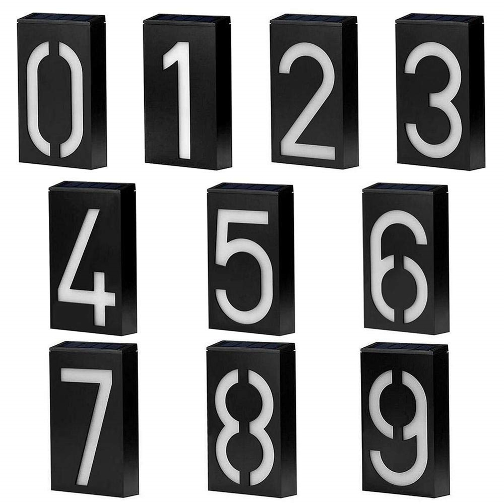 Panneau LED solaire avec numéro de maison, éclairage mural, panneau d&#39;adresse, éclairage d&#39;extérieur, pour maison, jardin, cour, rue