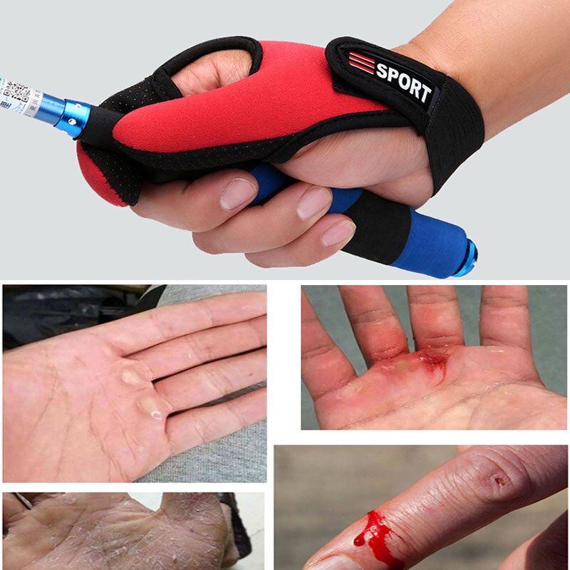 Guante Protector de Pesca para el dedo, 2 dedos de protección, para hombre, para Surf, pesca con mosca, antidesgaste, transpirable, accesorios de aparejos