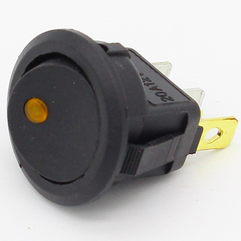 2pcs 12V led rocker switch Led Dot Light 3 pins ON-OFF Rocker Switch LED illuminated Car Dashboard Dash Boat Toggle SPST Switch: Yellow