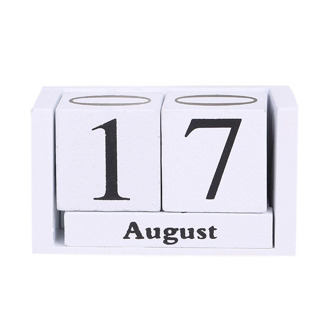 Vintage Desktop Houten Kubus Blok Kalender Thuis Kantoor Woonkamer Slaapkamer Tafel Decor Fotosessie Prop Home Decorations