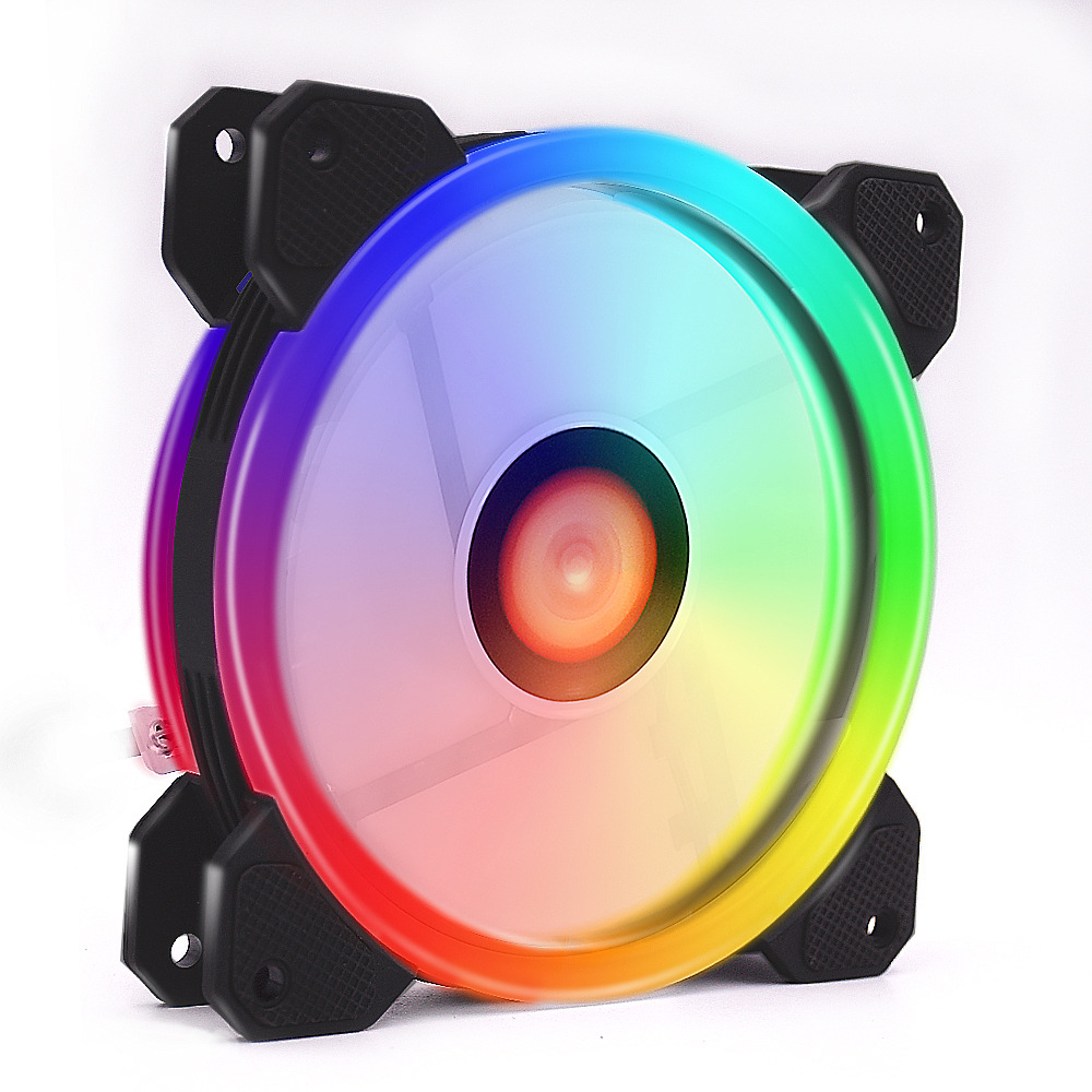Computer Case PC Cooling Fan RGB Adjust LED 120mm Quiet + IR Remote Computer Cooler Cooling RGB Case Fan For CPU: GRAY