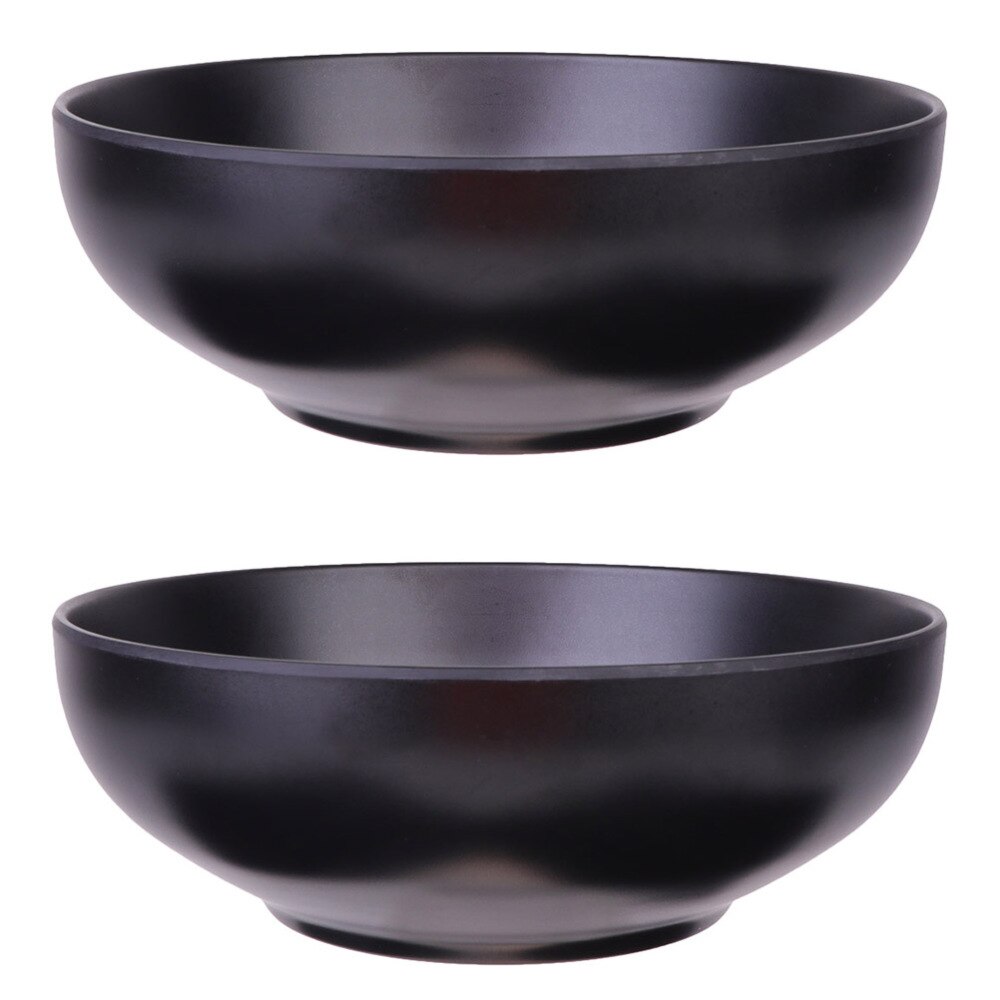 2Pcs Japanse Stijl Ramen Bowls Stijlvol Voedsel Container Zwart Noodle Bowls