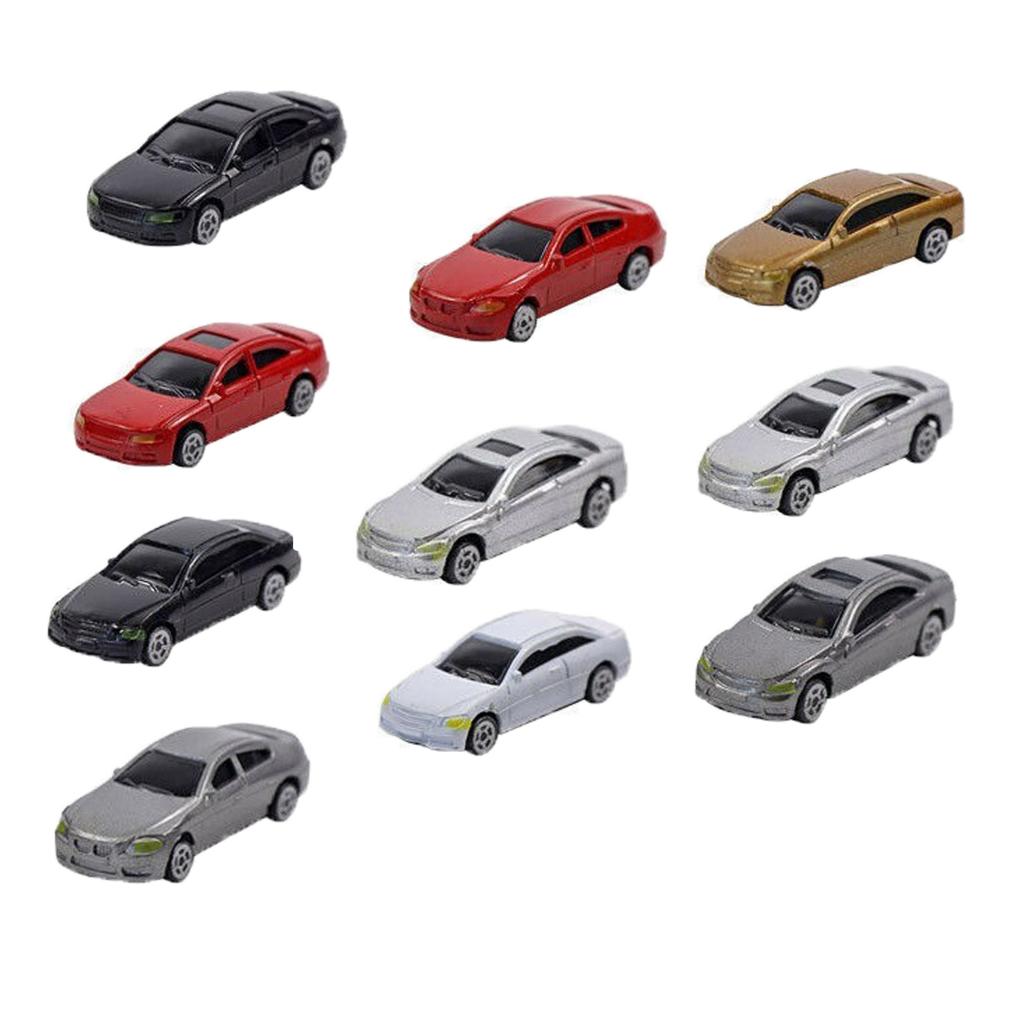 10Pcs HO Scale Model Mini Vehicle Car 1:87 Architecture Model Train Scenery Micro Landscape Car
