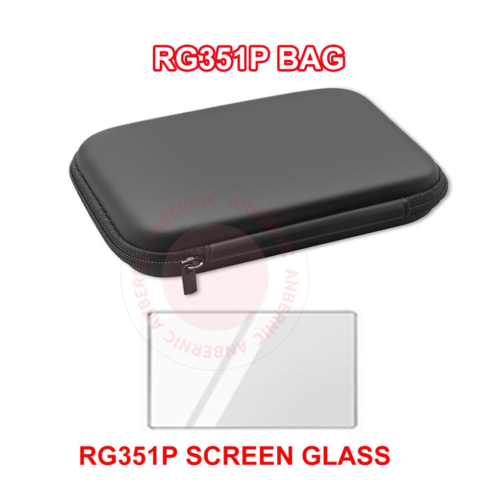 Anbernic  - rg351p taske sag shell glas hærdet skærmbeskytter  rg351m rg351 håndholdt konsol spilafspiller tilbehør wifi modul: Pose glas