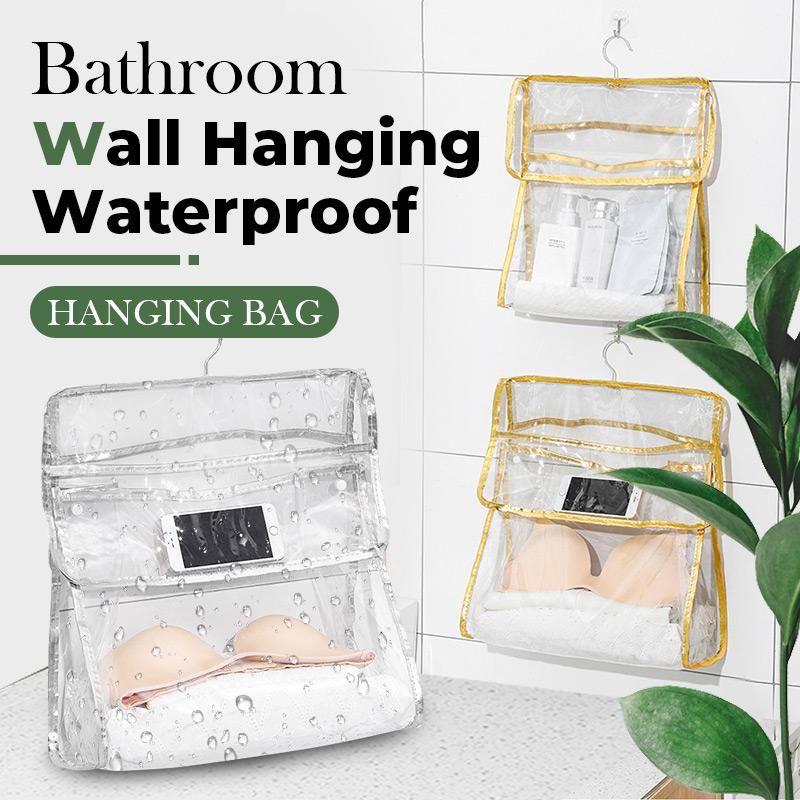 Salle de bain sac étanche transparent douche vêtements serviette stockage sac suspendu dortoir mur vêtements artefact sous-vêtements sac à poussière