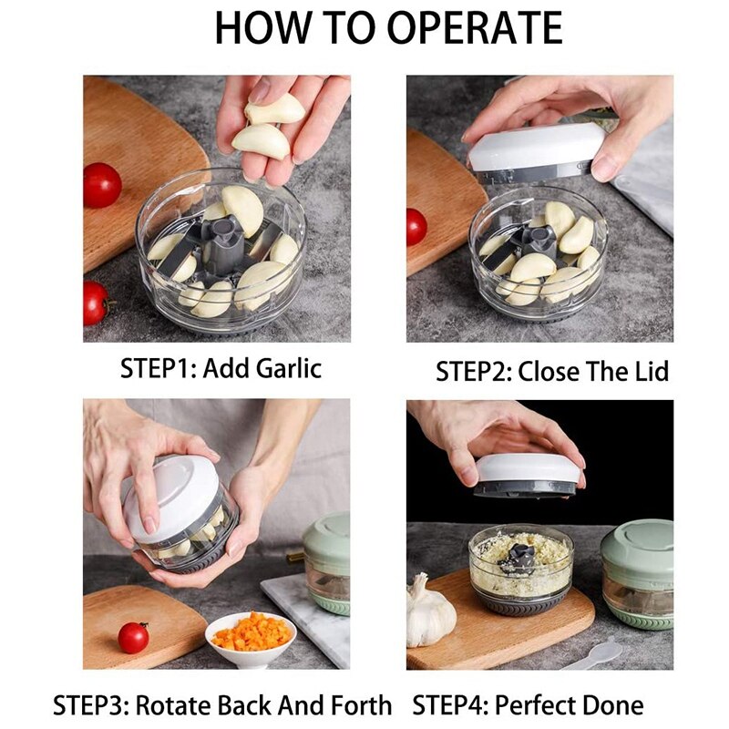 Mini Manual Food Chopper Durable Handheld Chopper Multi-Function Food Chopper