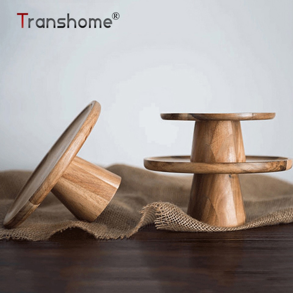 Transhome Retro Wooden Cake Stand Modern Living Room Japanese Sushi Cake Tray Afternoon Tea Decoration Cupcake Stand