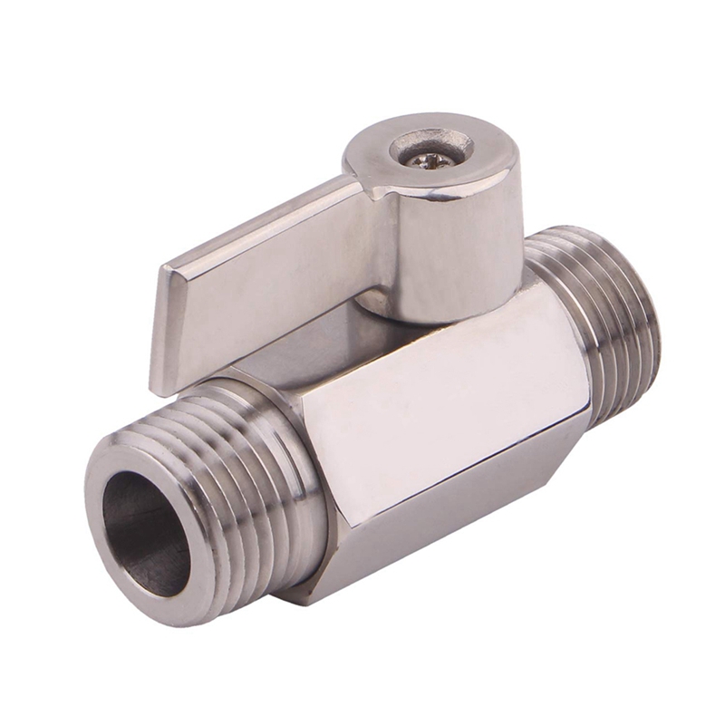 Stainless Ball Valve 1/2 Inch NPT Thread Male Small Mini Ball Valve Water Flow Regulator Head Control Valve